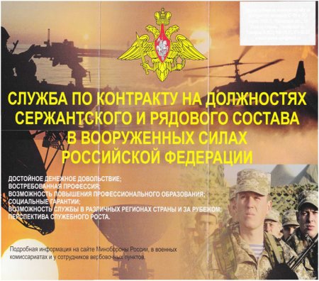 Военная служба по контракту – достойный выбор патриота России, профессионального защитника своей Родины!